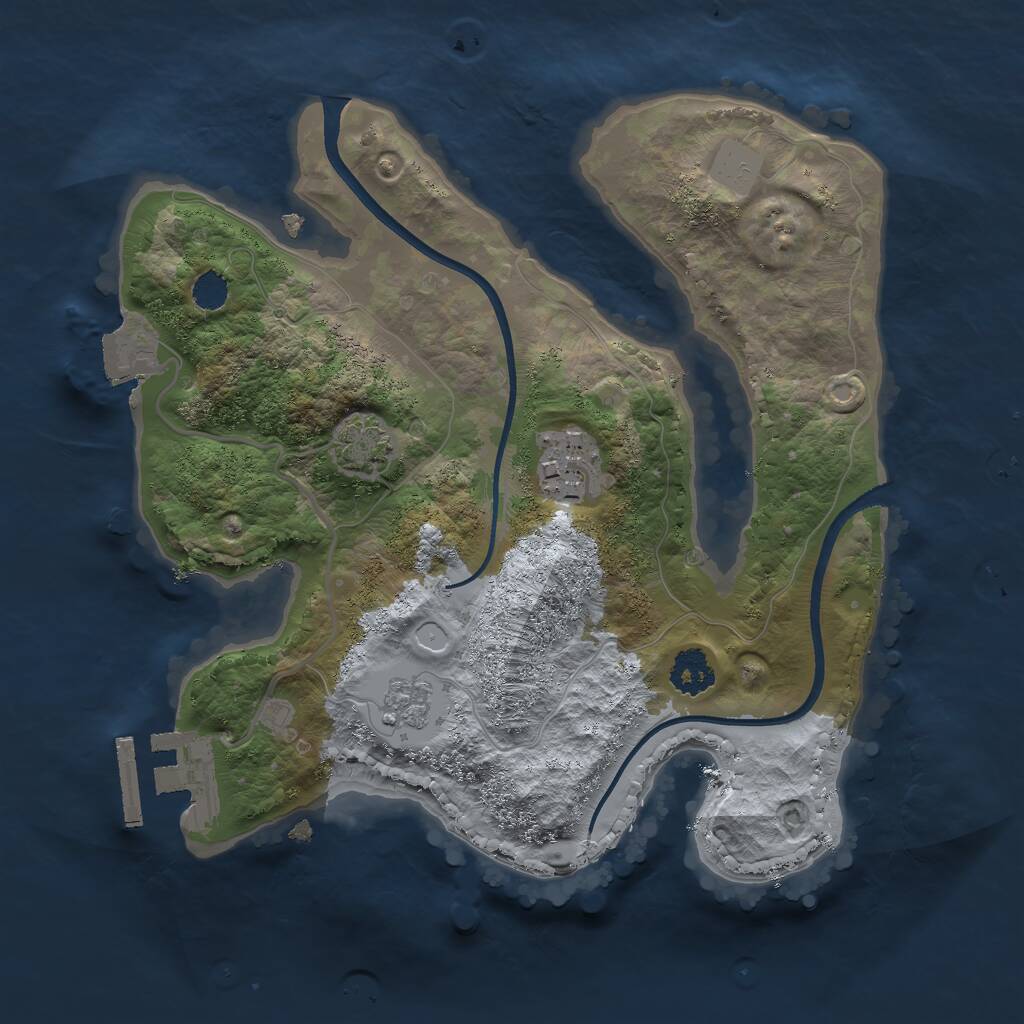 Rust Map: Procedural Map, Size: 2300, Seed: 86469, 5 Monuments