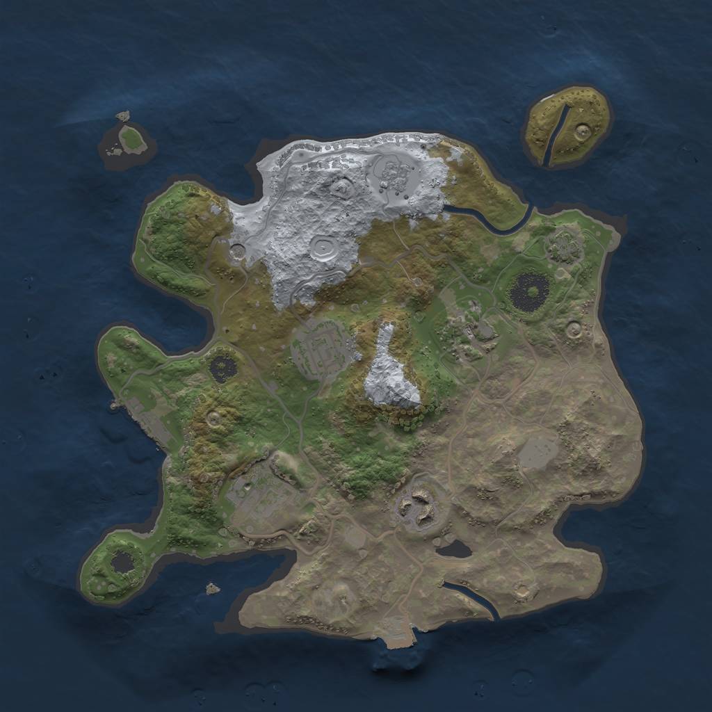 Rust Map: Procedural Map, Size: 2750, Seed: 1650216926, 11 Monuments