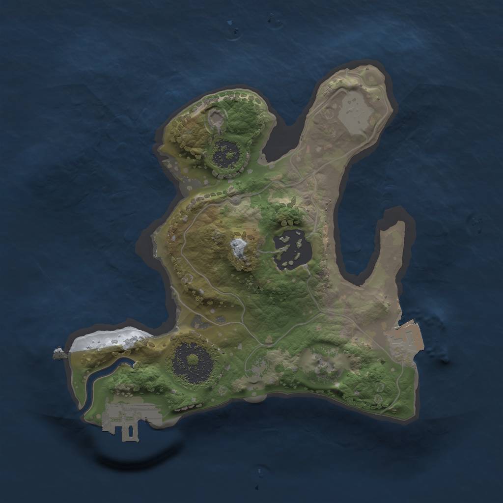 Rust Map: Procedural Map, Size: 1841, Seed: 1119029317, 5 Monuments