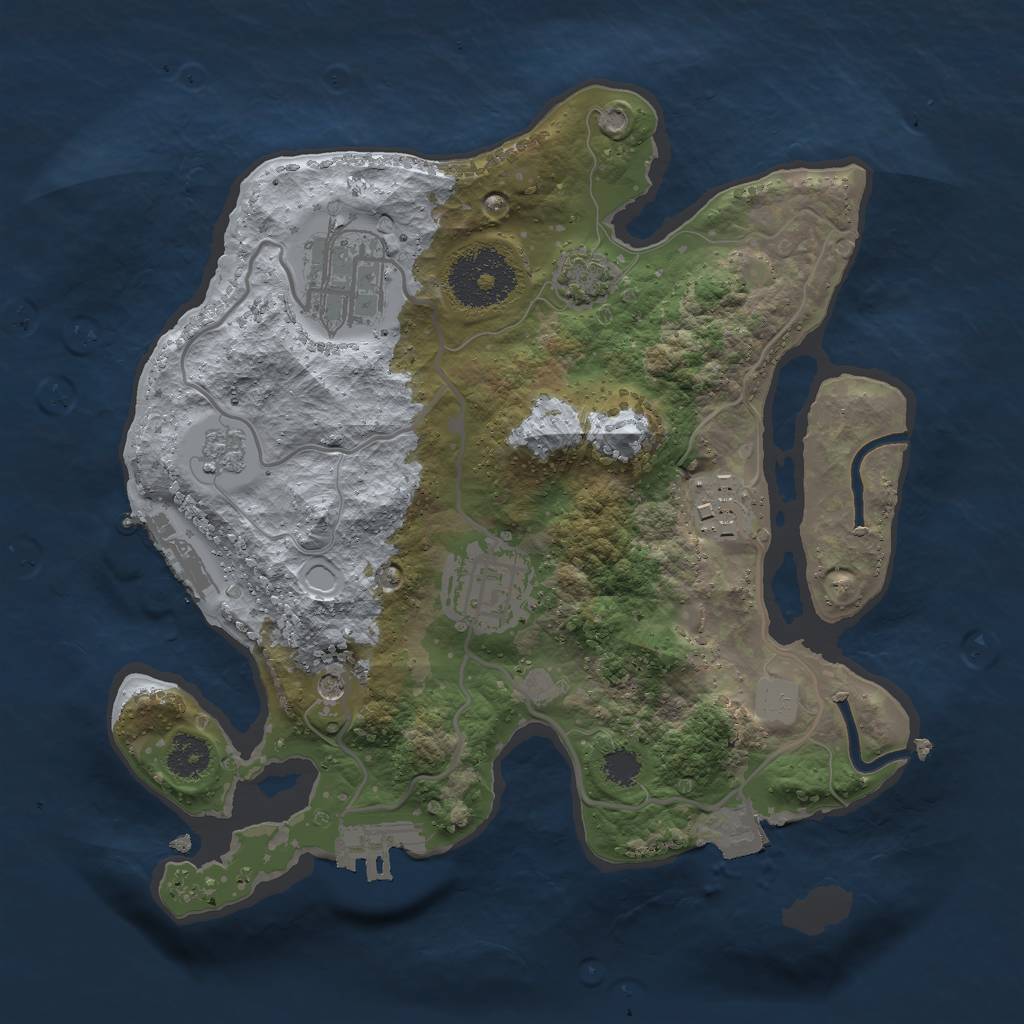 Rust Map: Procedural Map, Size: 2500, Seed: 110463, 11 Monuments