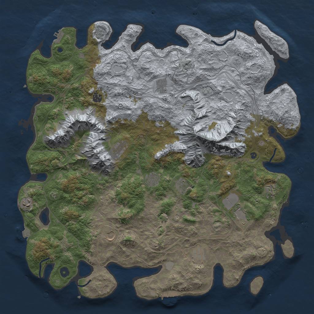 Rust Map: Procedural Map, Size: 5000, Seed: 1422561254, 19 Monuments