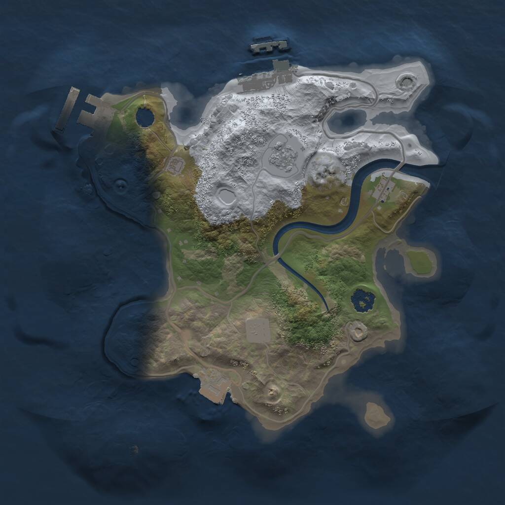 Rust Map: Procedural Map, Size: 2169, Seed: 1232345, 4 Monuments