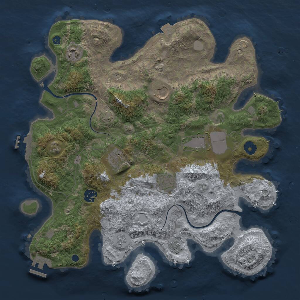Rust Map: Procedural Map, Size: 3500, Seed: 127792402, 13 Monuments