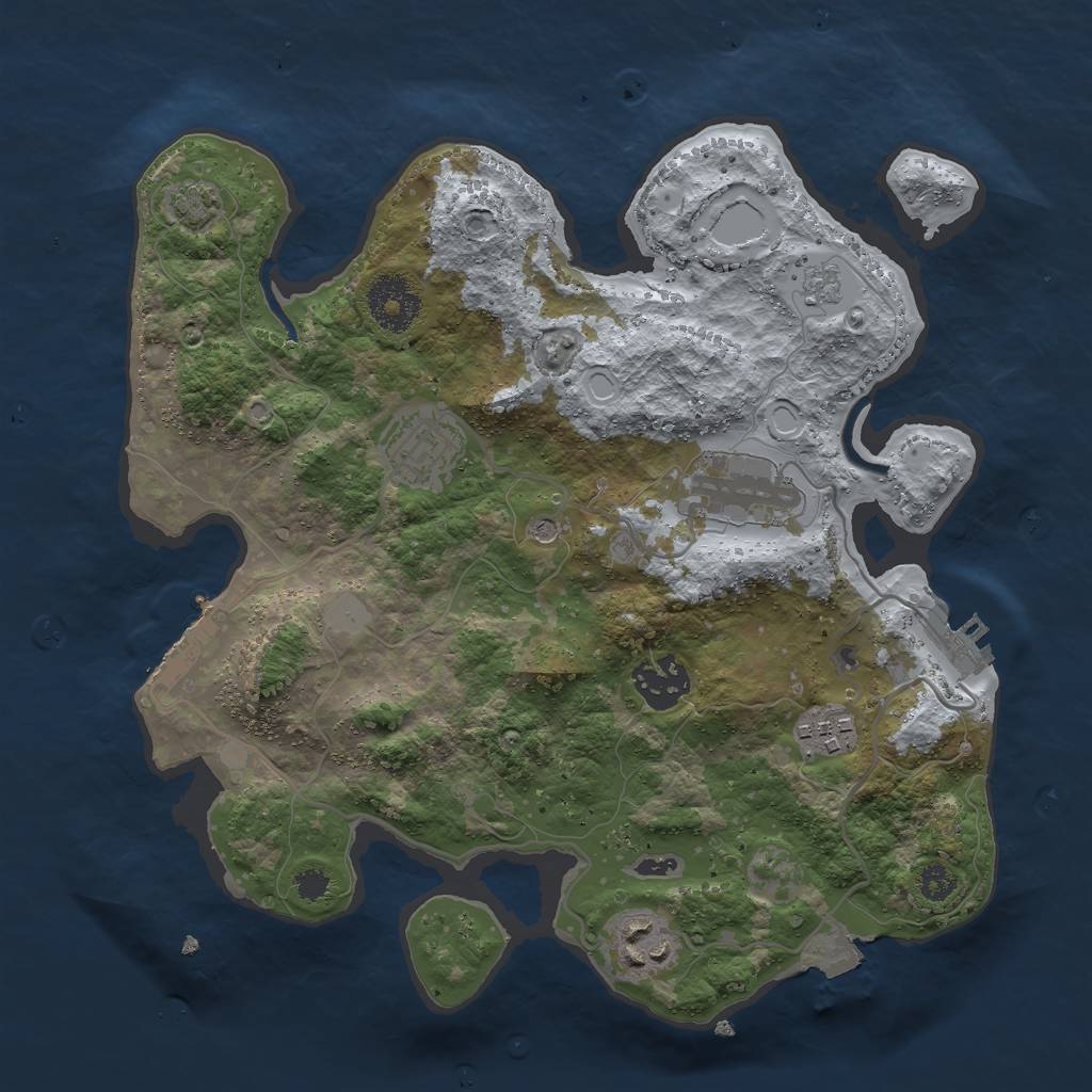 Rust Map: Procedural Map, Size: 3000, Seed: 1309985742, 13 Monuments
