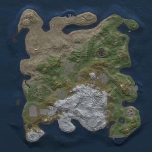 Thumbnail Rust Map: Procedural Map, Size: 3500, Seed: 1609061165, 17 Monuments