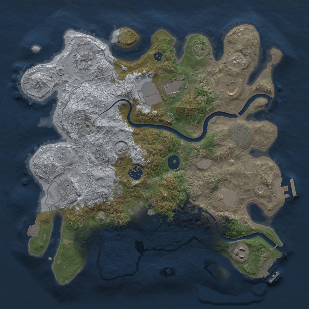 Rust Map: Procedural Map, Size: 3500, Seed: 658121082, 16 Monuments