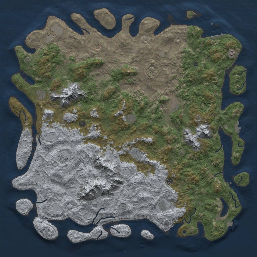 Rust Map: Procedural Map, Size: 6000, Seed: 1083472536, 19 Monuments