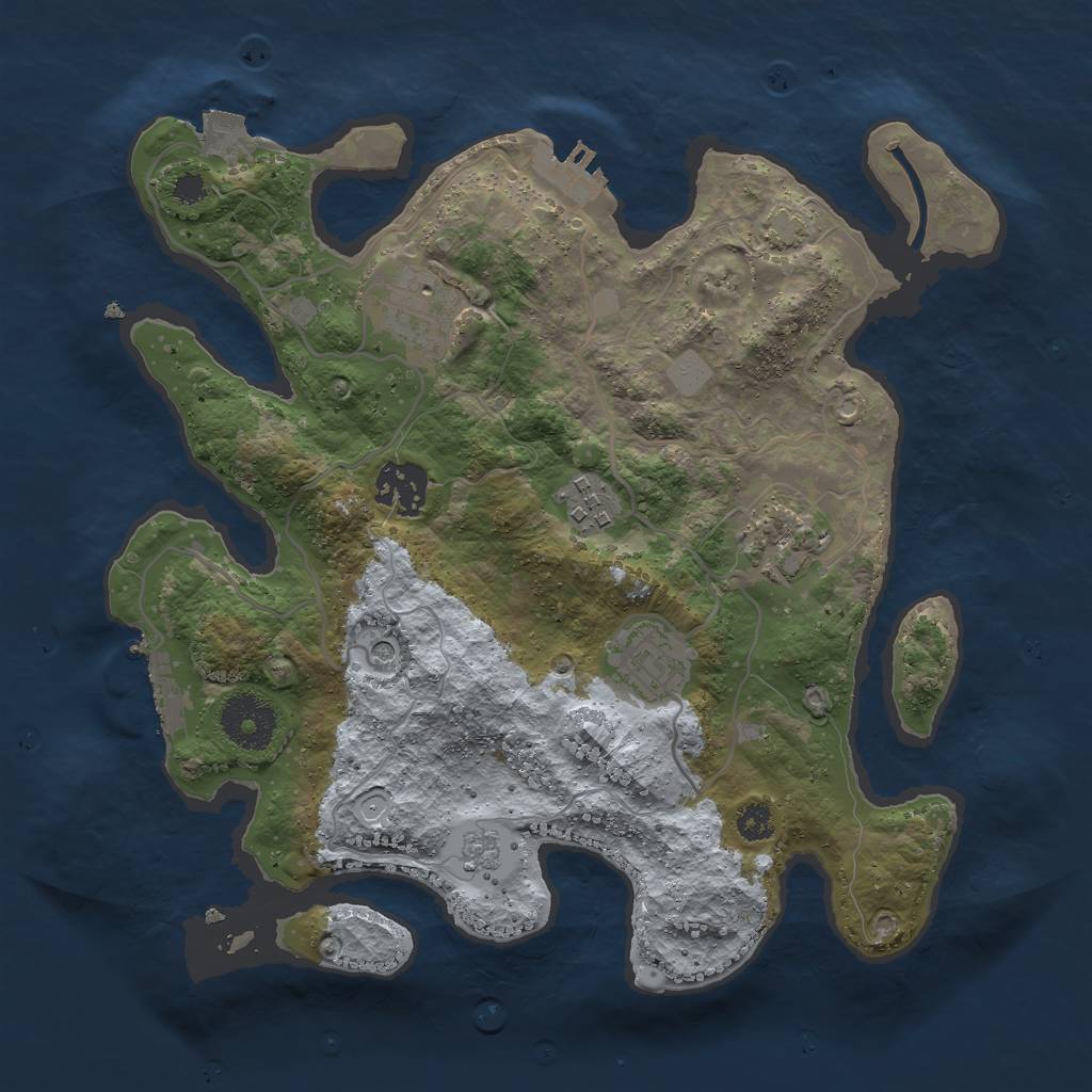 Rust Map: Procedural Map, Size: 3000, Seed: 1214777278, 13 Monuments