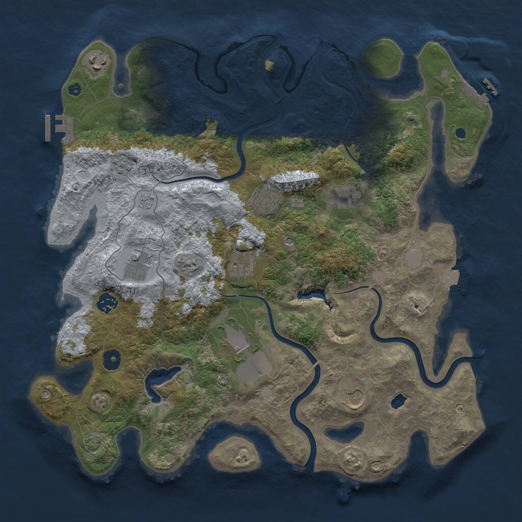 Rust Map: Procedural Map, Size: 4000, Seed: 978354, 15 Monuments