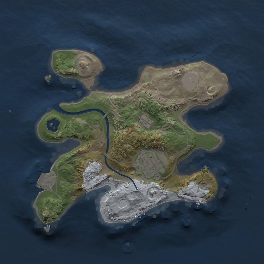 Rust Map: Procedural Map, Size: 2000, Seed: 780710695, 2 Monuments