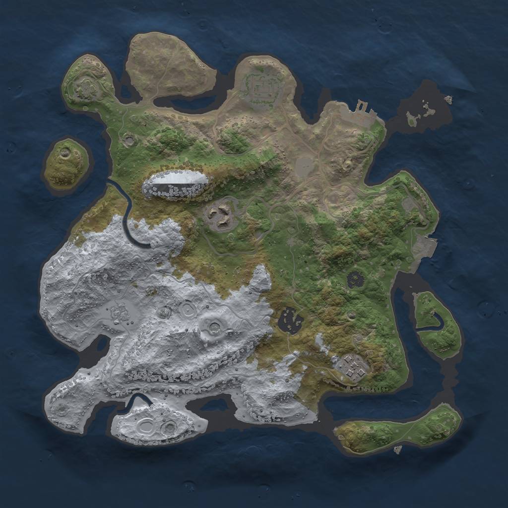 Rust Map: Procedural Map, Size: 3000, Seed: 1325643112, 11 Monuments