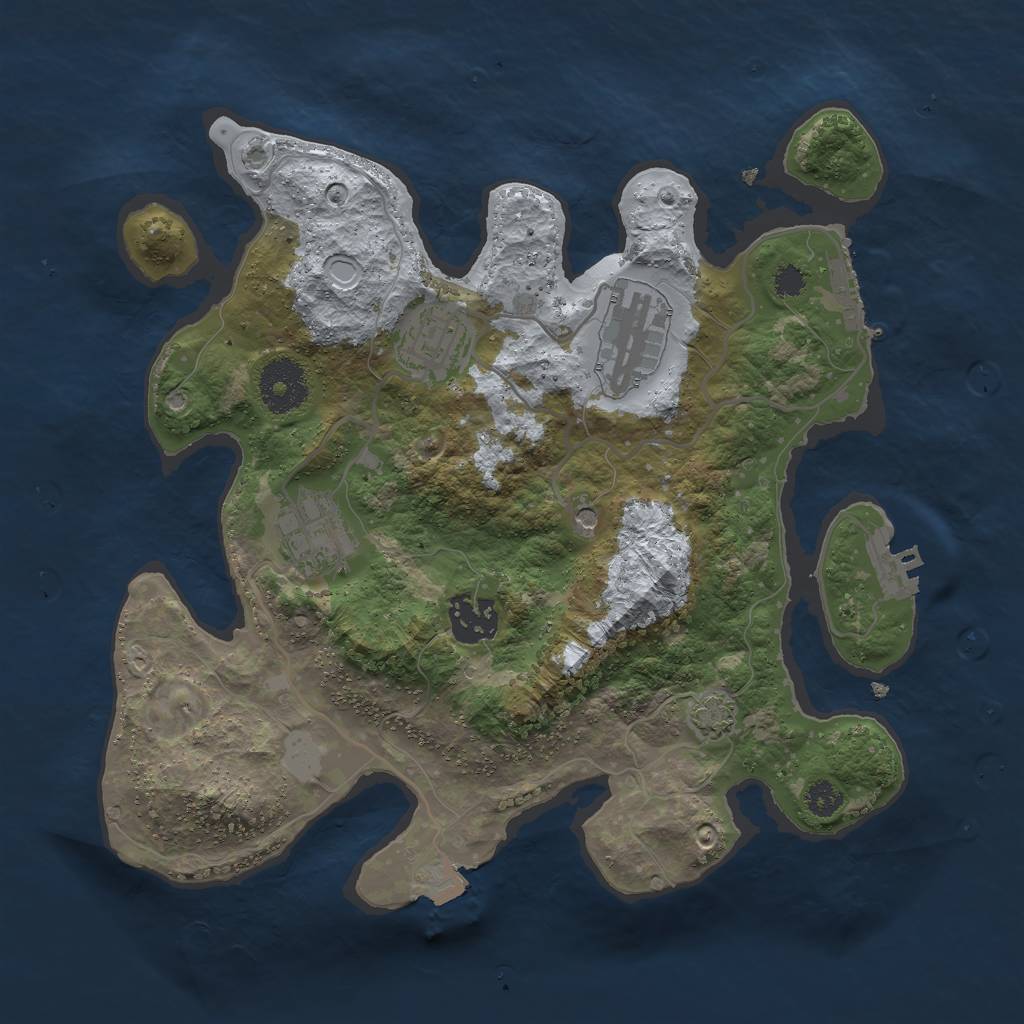 Rust Map: Procedural Map, Size: 3000, Seed: 18586, 11 Monuments