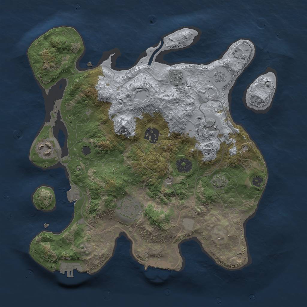 Rust Map: Procedural Map, Size: 3000, Seed: 29377, 13 Monuments