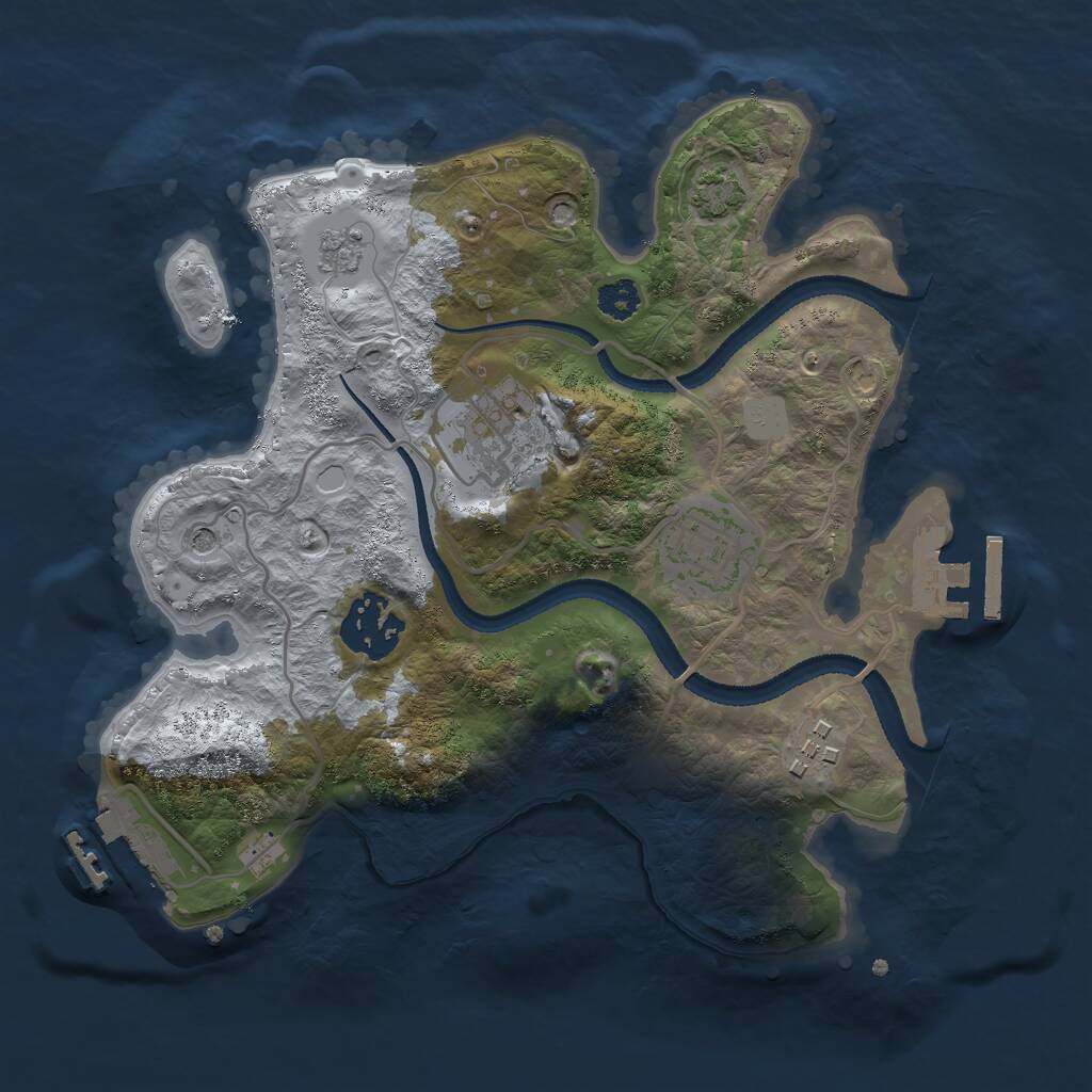 Rust Map: Procedural Map, Size: 2650, Seed: 534149040, 10 Monuments