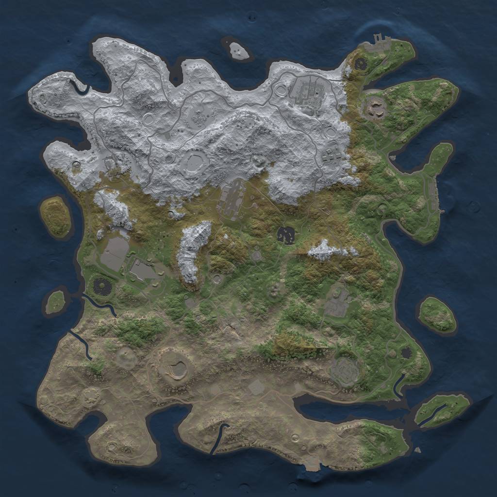 Rust Map: Procedural Map, Size: 4000, Seed: 1602546189, 18 Monuments