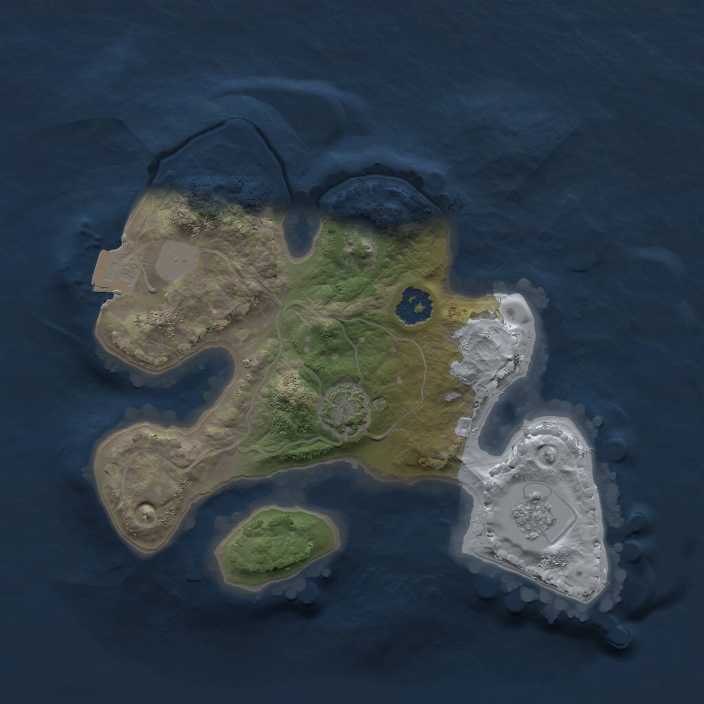 Rust Map: Procedural Map, Size: 1950, Seed: 6986, 3 Monuments