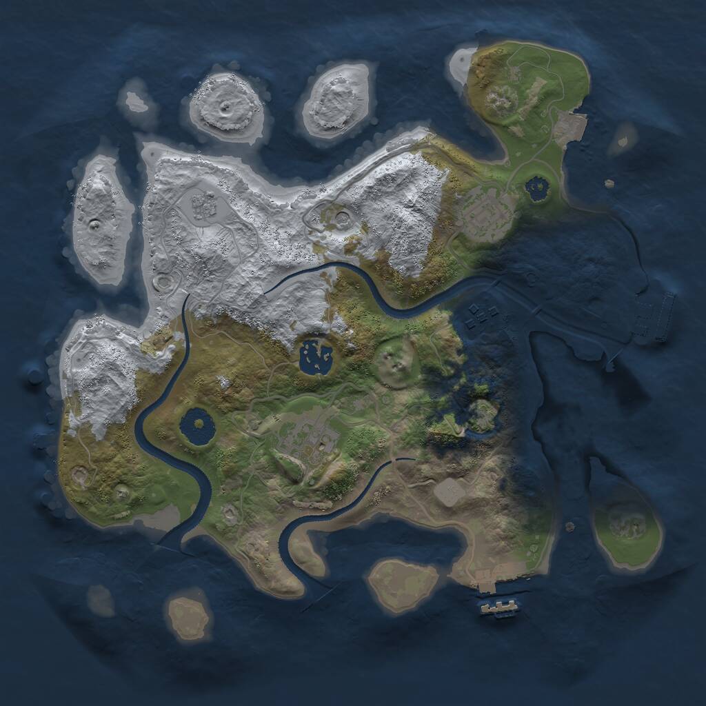 Rust Map: Procedural Map, Size: 3000, Seed: 336638565, 10 Monuments