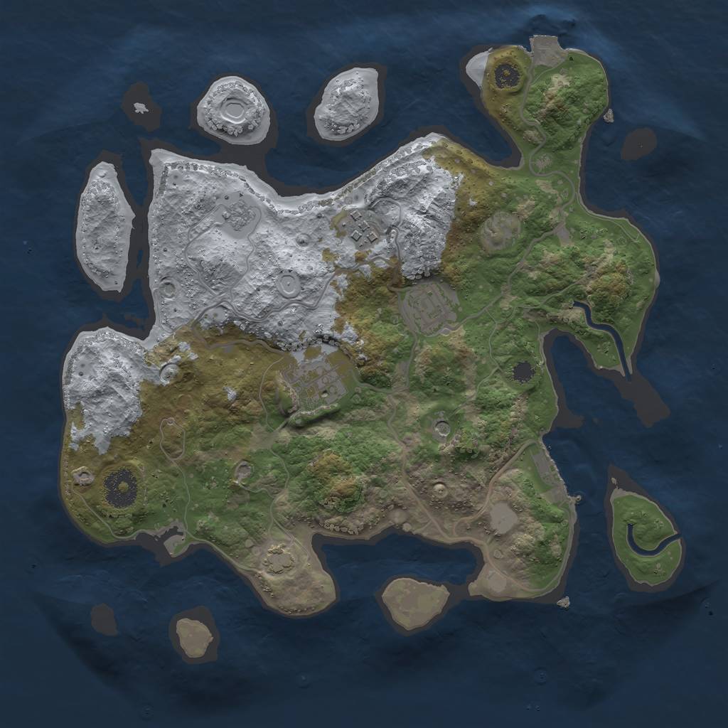 Rust Map: Procedural Map, Size: 3000, Seed: 336638565, 10 Monuments