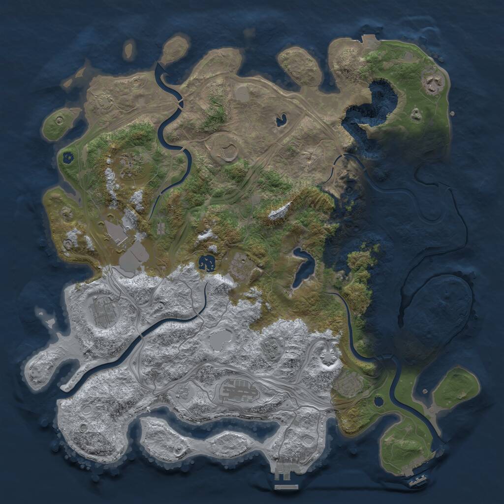 Rust Map: Procedural Map, Size: 4300, Seed: 17122023, 16 Monuments