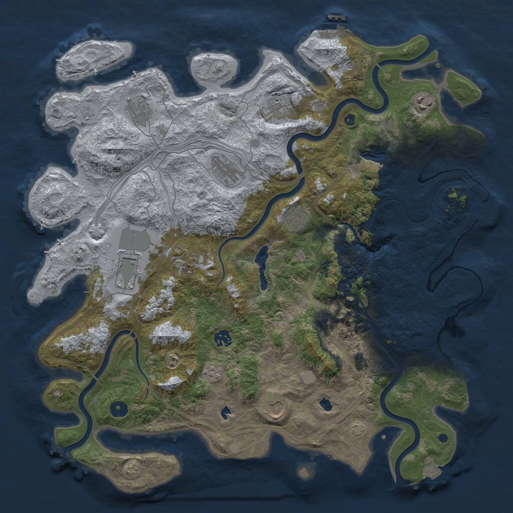 Rust Map: Procedural Map, Size: 4500, Seed: 2052085970, 16 Monuments