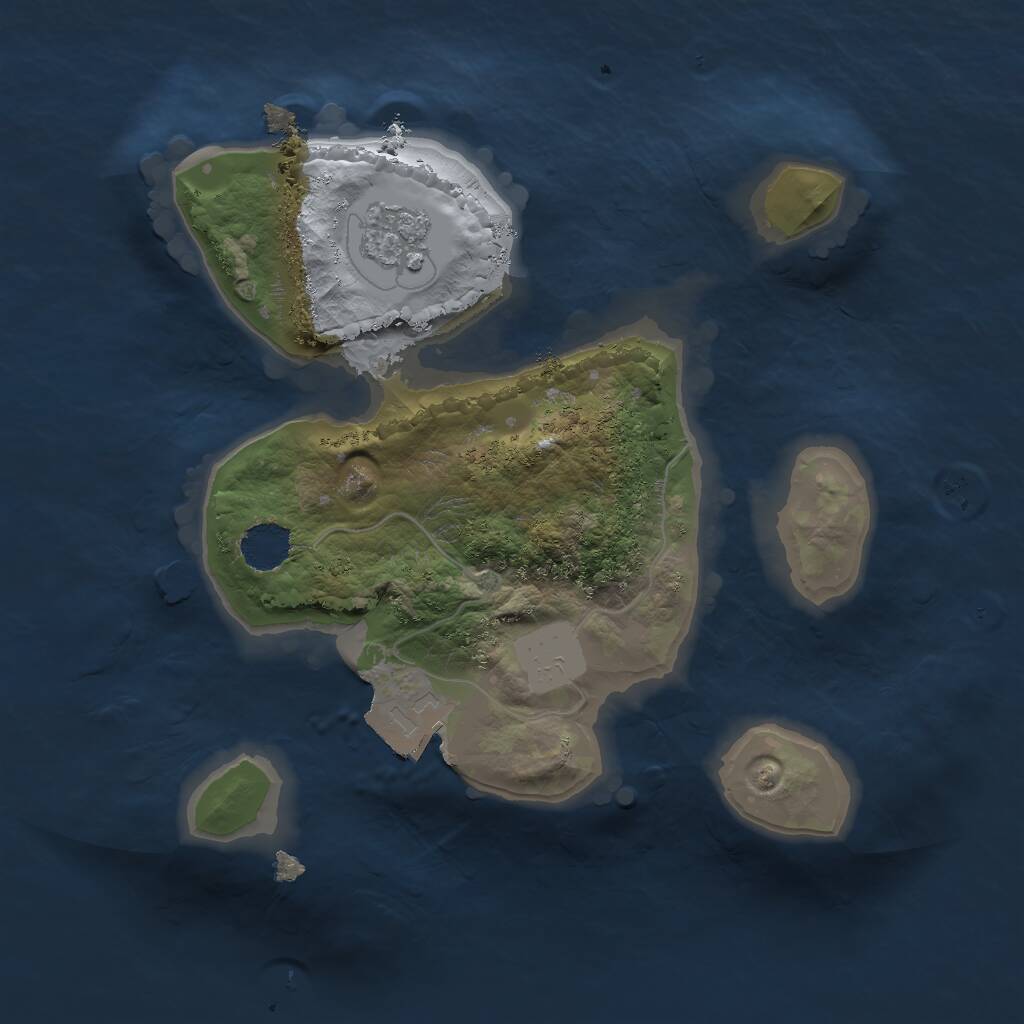 Rust Map: Procedural Map, Size: 1733, Seed: 1611214842, 2 Monuments