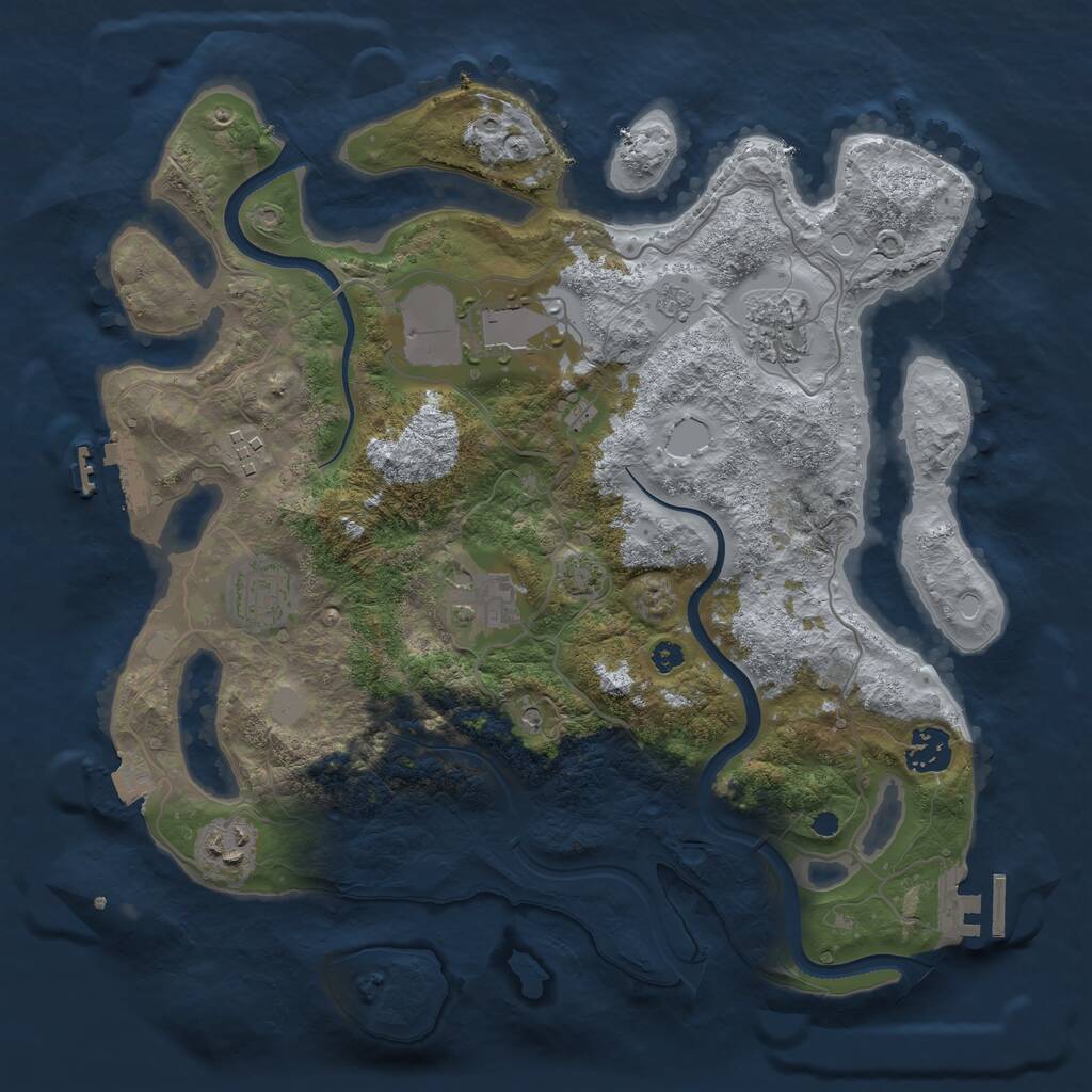 Rust Map: Procedural Map, Size: 3500, Seed: 1234561, 13 Monuments