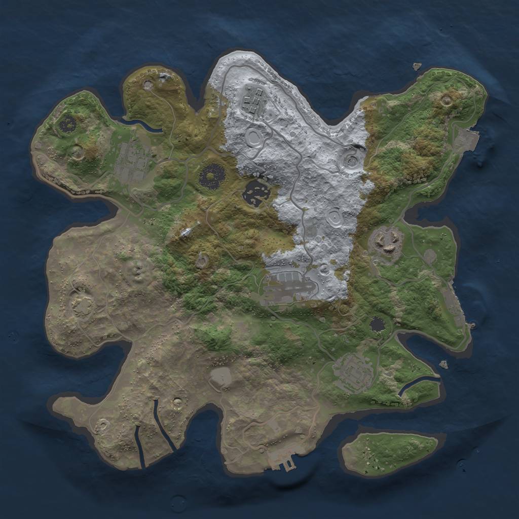 Rust Map: Procedural Map, Size: 3000, Seed: 14942, 13 Monuments