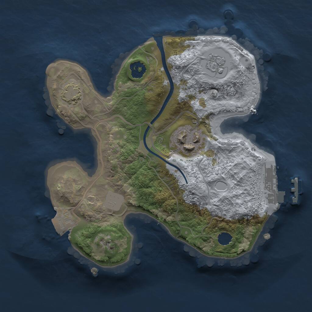 Rust Map: Procedural Map, Size: 1900, Seed: 21070685, 5 Monuments