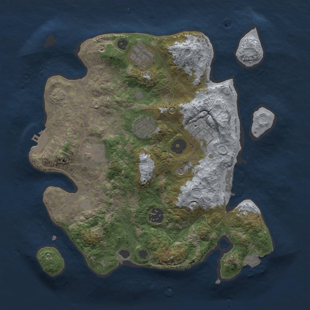 Rust Map: Procedural Map, Size: 3100, Seed: 401674193, 12 Monuments