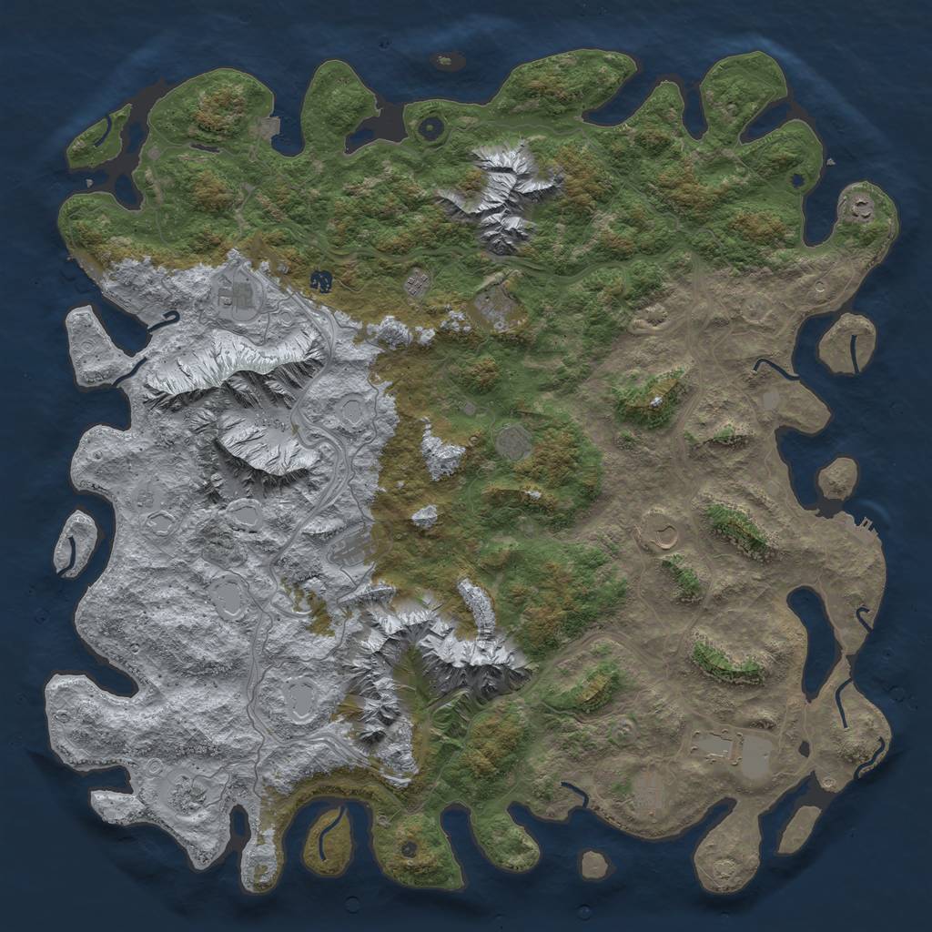Rust Map: Procedural Map, Size: 6000, Seed: 20181029, 19 Monuments