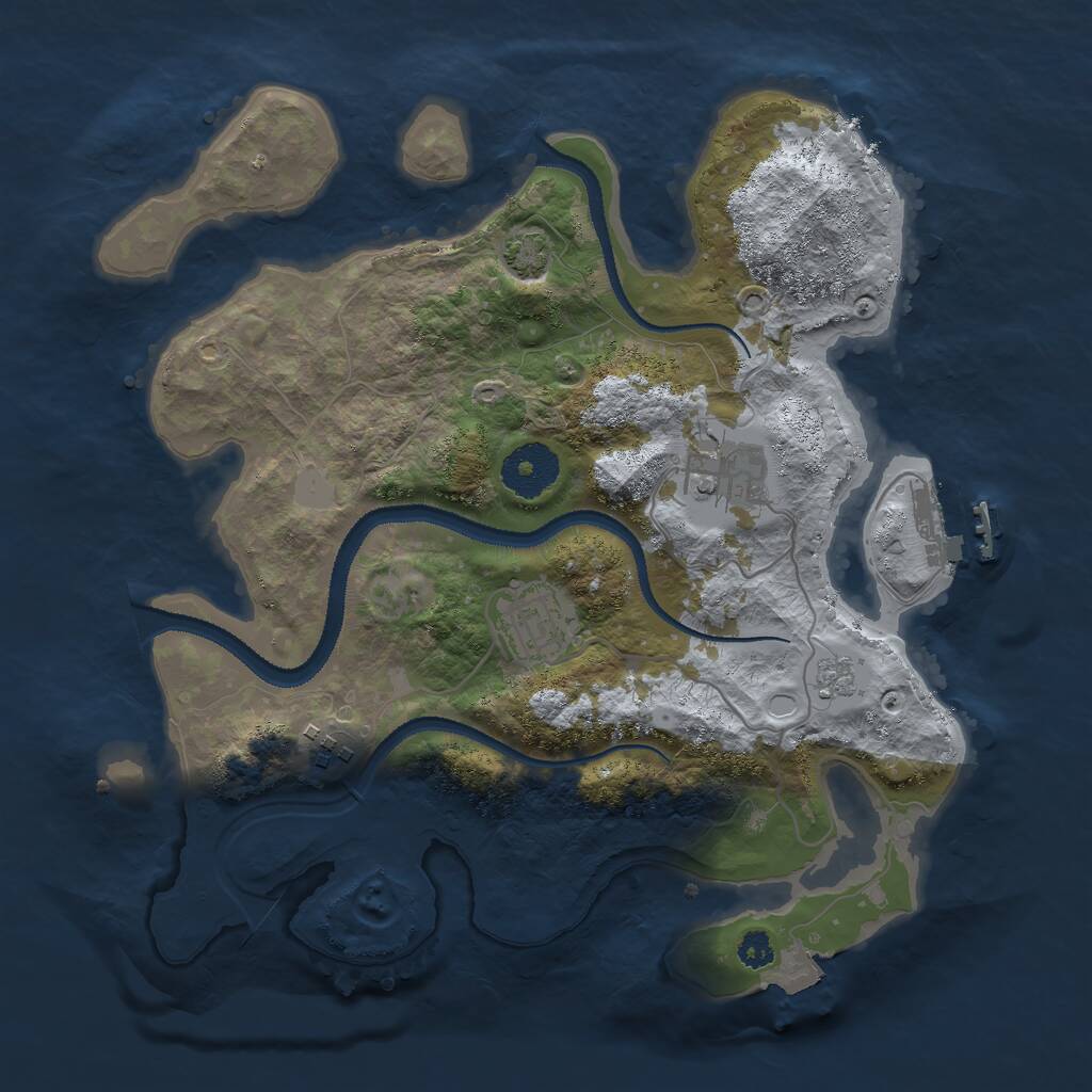 Rust Map: Procedural Map, Size: 3000, Seed: 4057, 7 Monuments