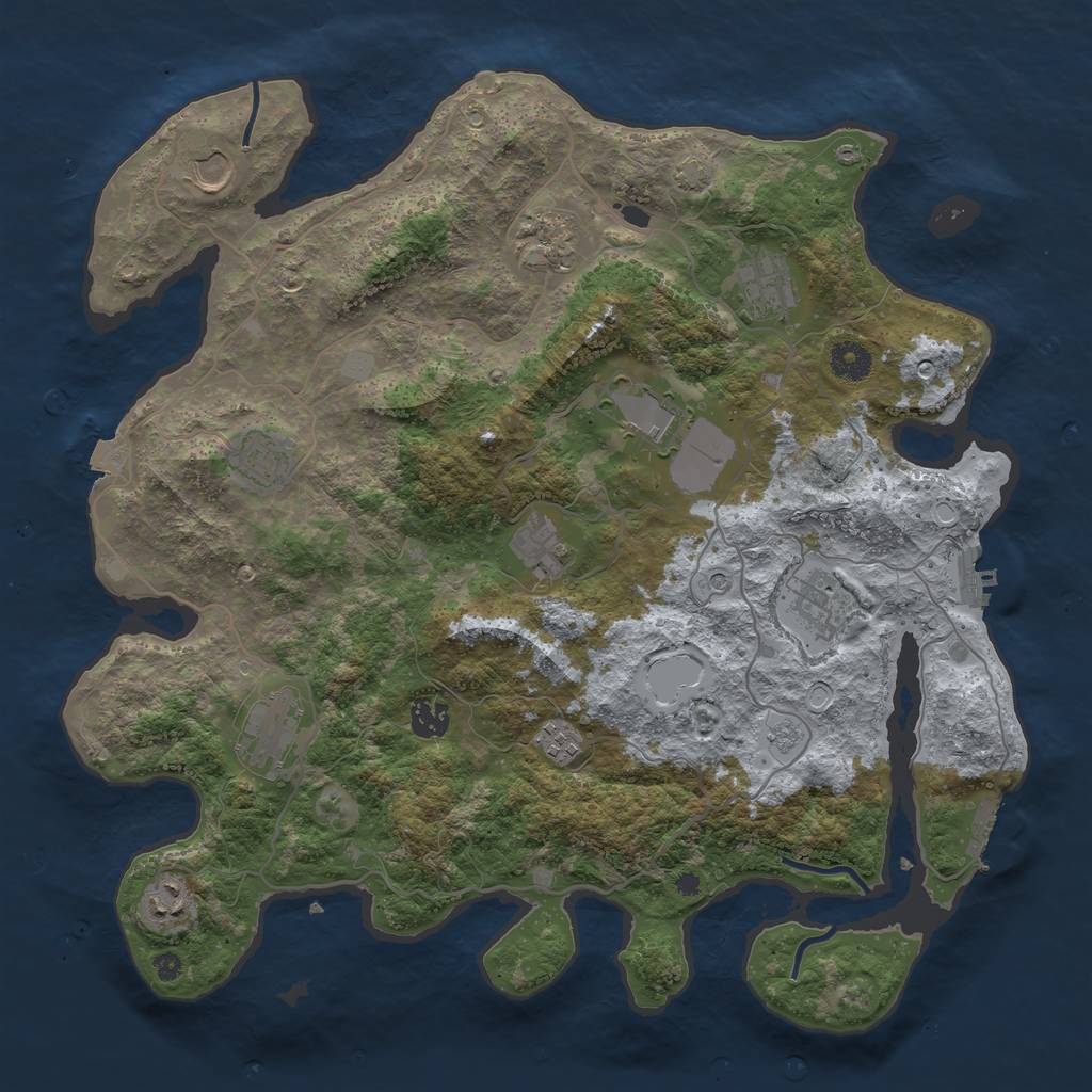 Rust Map: Procedural Map, Size: 4000, Seed: 662719475, 19 Monuments