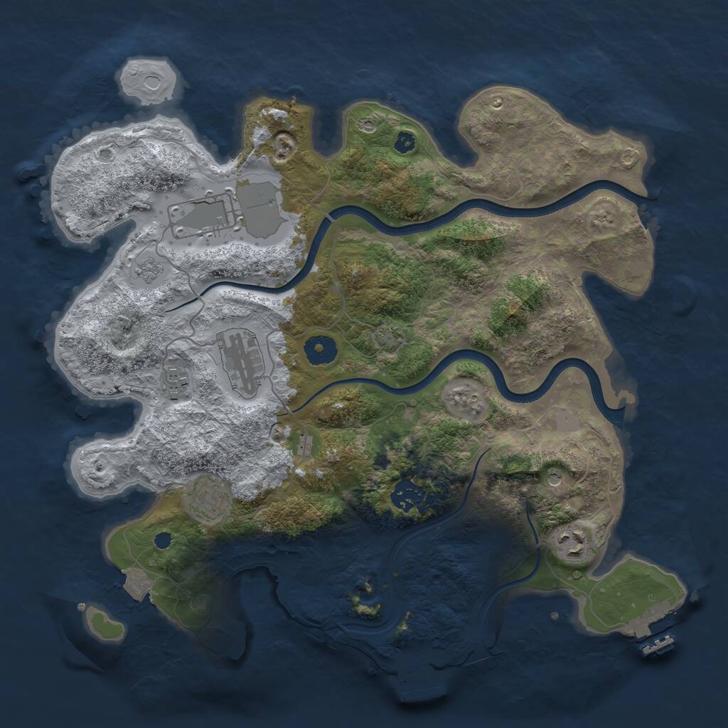 Rust Map: Procedural Map, Size: 3500, Seed: 311469747, 12 Monuments