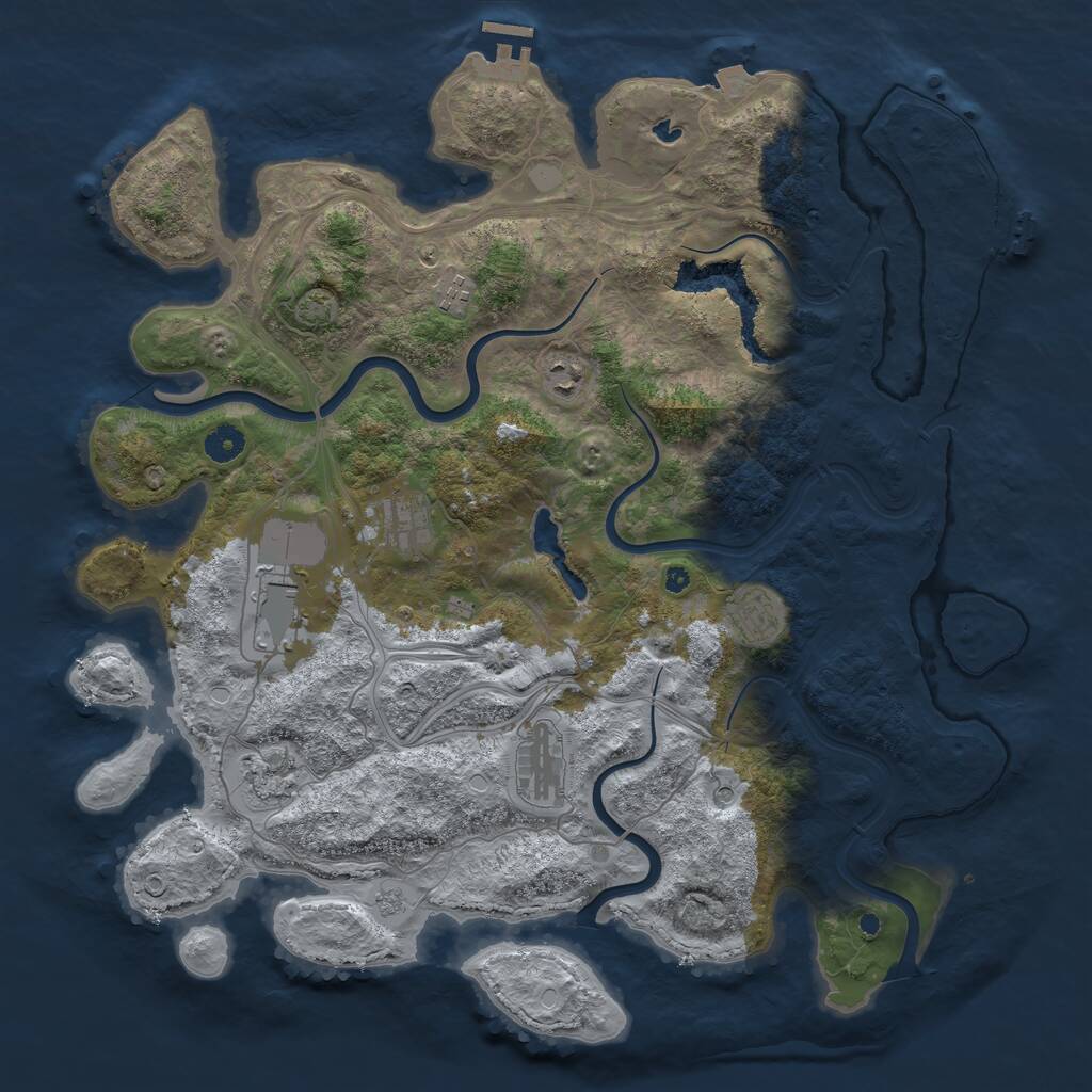 Rust Map: Procedural Map, Size: 4300, Seed: 3000, 13 Monuments