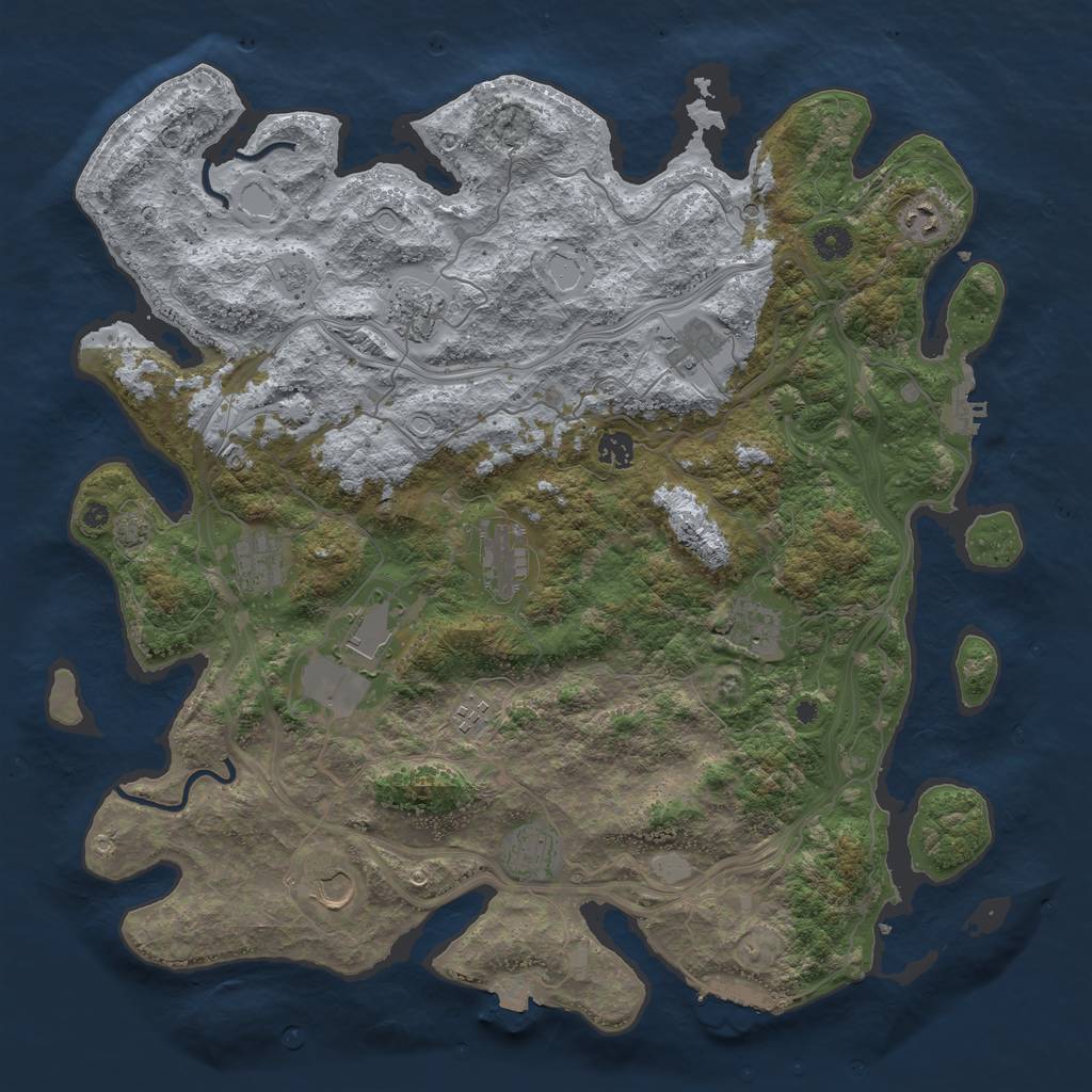 Rust Map: Procedural Map, Size: 4400, Seed: 3003623, 19 Monuments