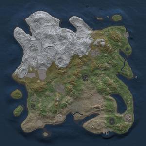 Thumbnail Rust Map: Procedural Map, Size: 3500, Seed: 1995843831, 17 Monuments