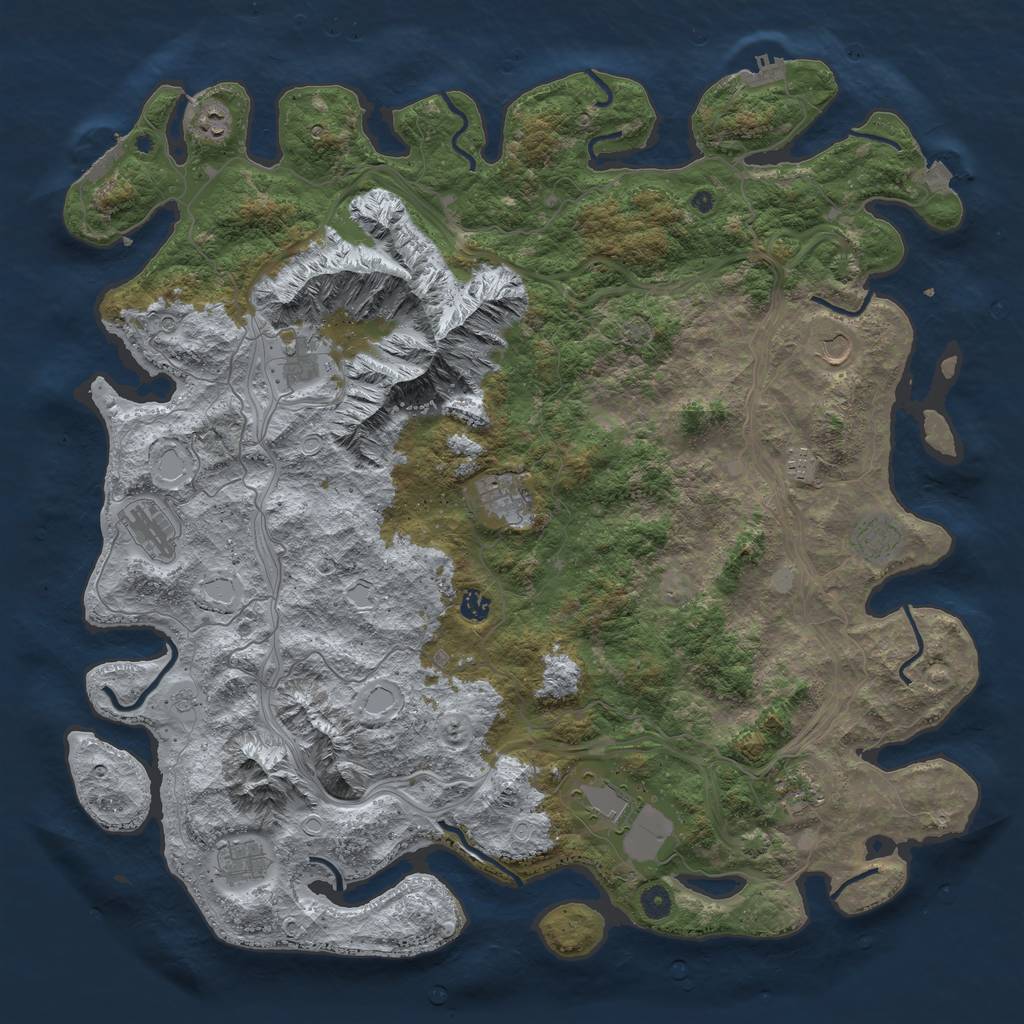 Rust Map: Procedural Map, Size: 5000, Seed: 756914624, 19 Monuments