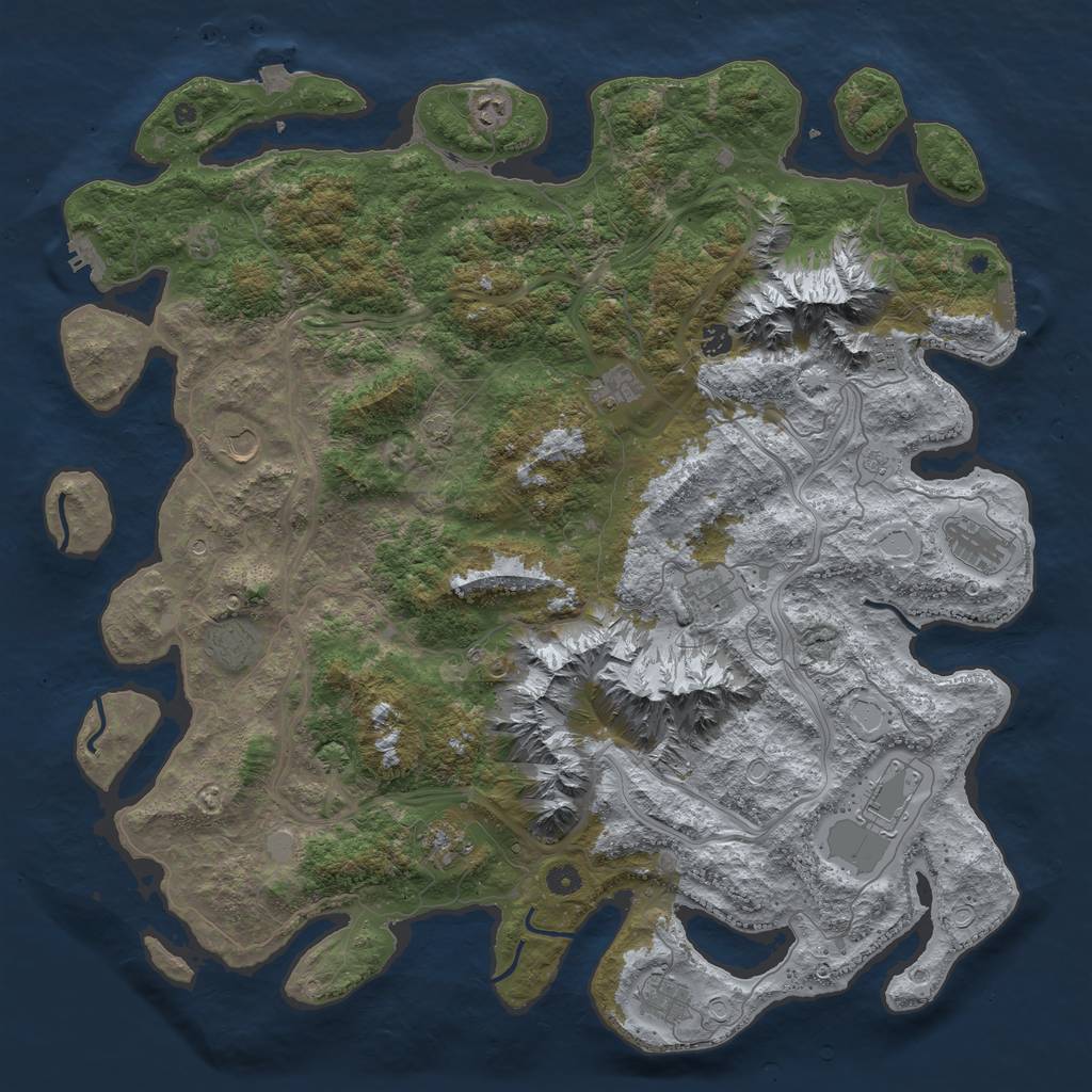 Rust Map: Procedural Map, Size: 5000, Seed: 161223, 19 Monuments