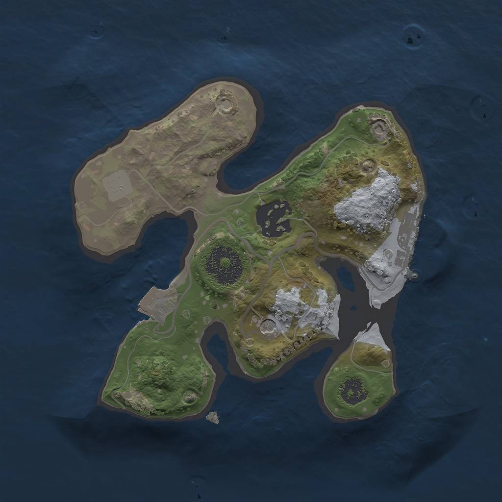 Rust Map: Procedural Map, Size: 2000, Seed: 647097369, 6 Monuments