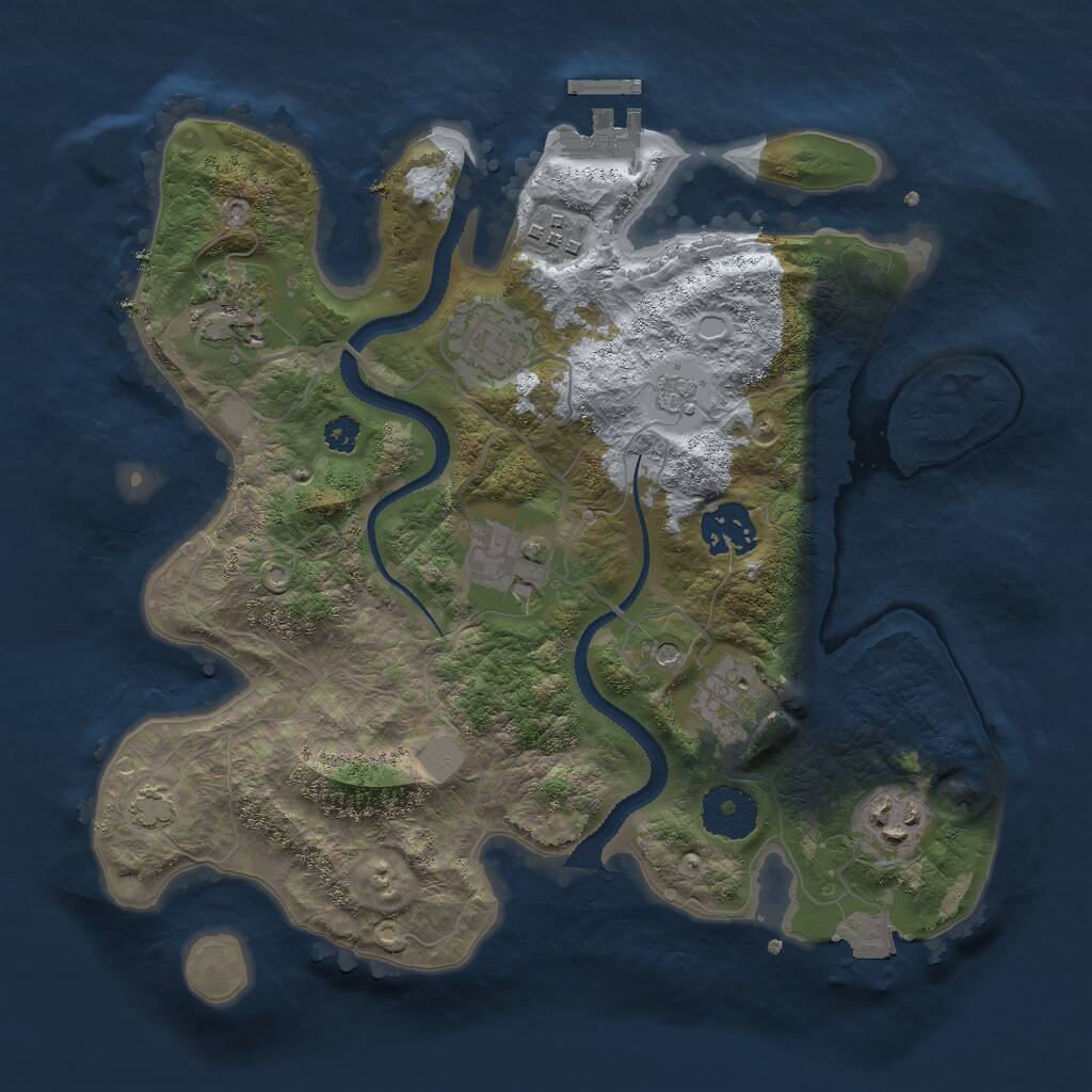 Rust Map: Procedural Map, Size: 3000, Seed: 944544803, 12 Monuments