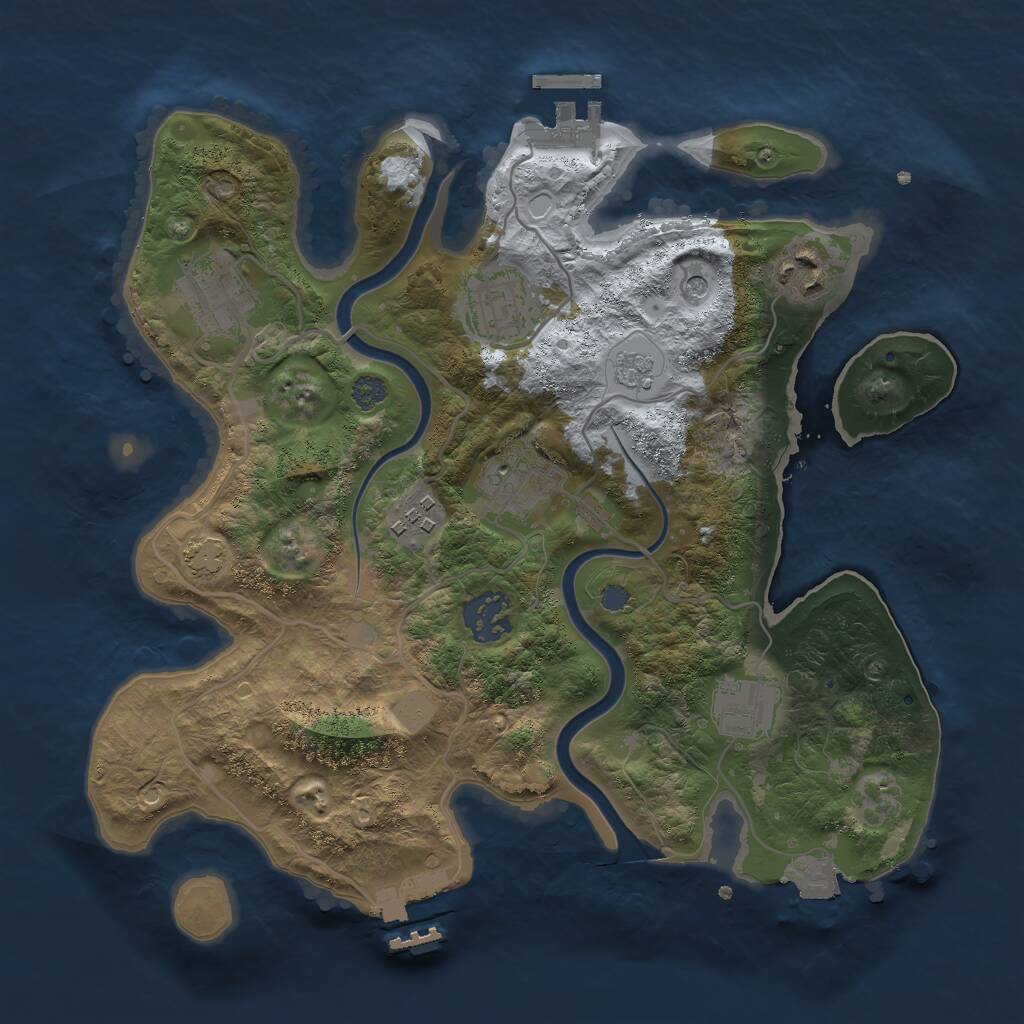 Rust Map: Procedural Map, Size: 3000, Seed: 944544803, 12 Monuments