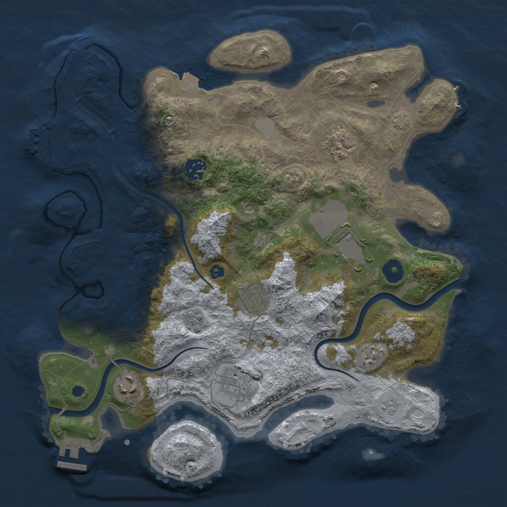 Rust Map: Procedural Map, Size: 3500, Seed: 279289084, 13 Monuments