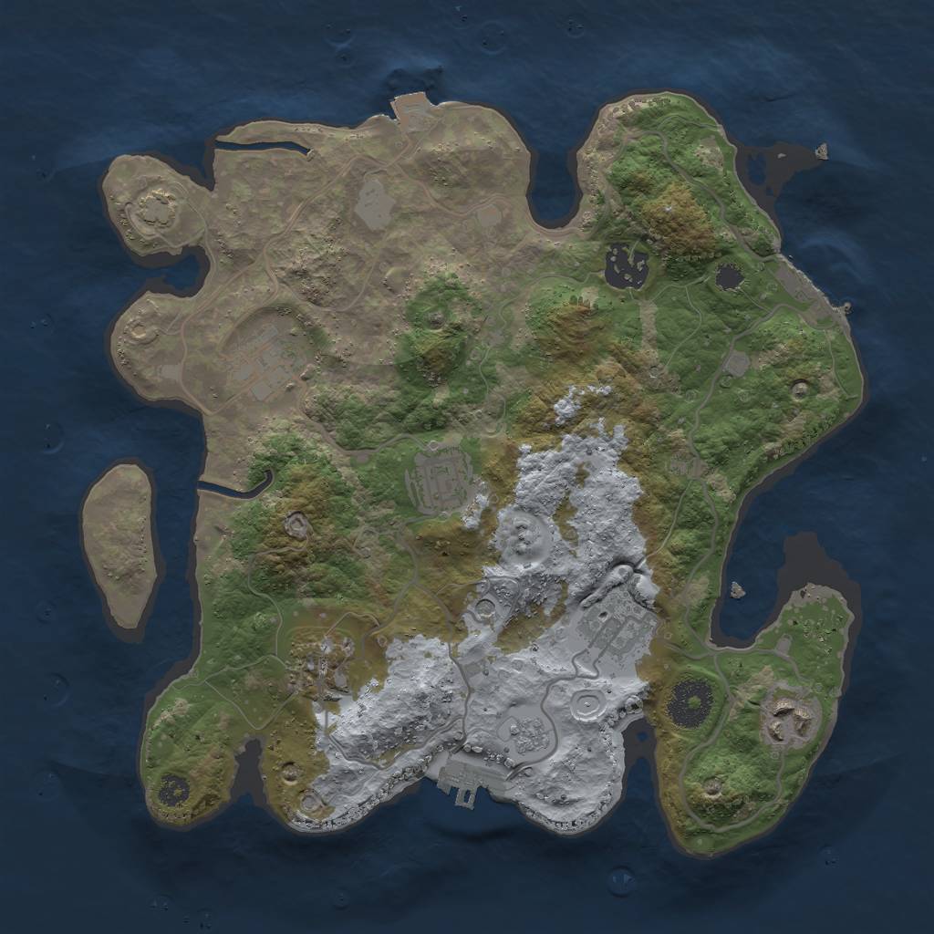 Rust Map: Procedural Map, Size: 3000, Seed: 56597017, 14 Monuments