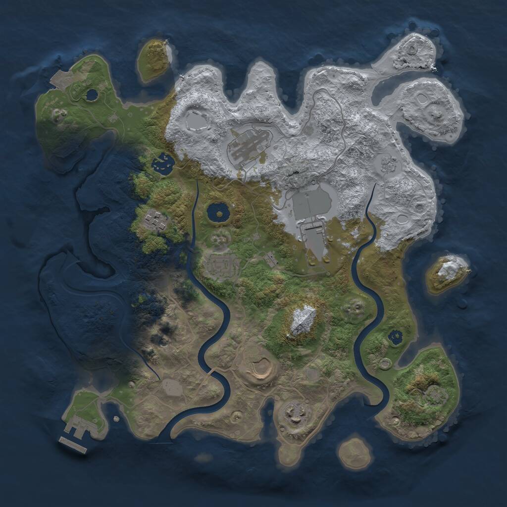 Rust Map: Procedural Map, Size: 3500, Seed: 337791978, 12 Monuments