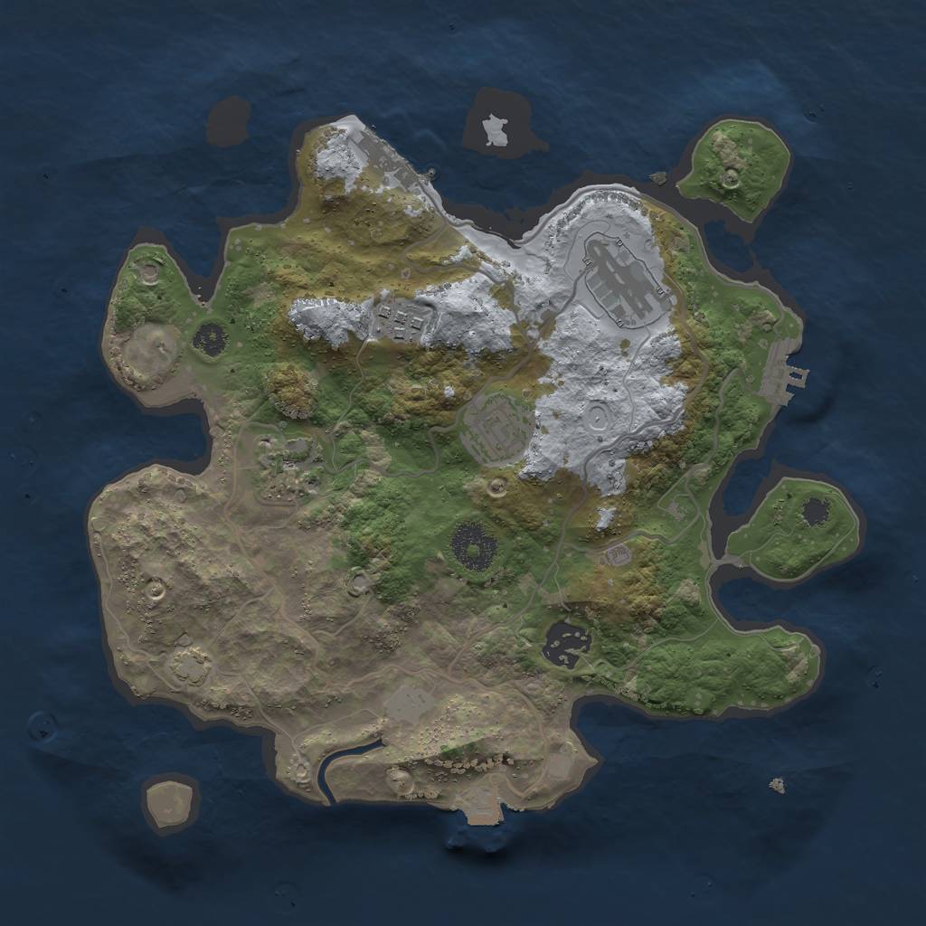 Rust Map: Procedural Map, Size: 3000, Seed: 4894, 11 Monuments