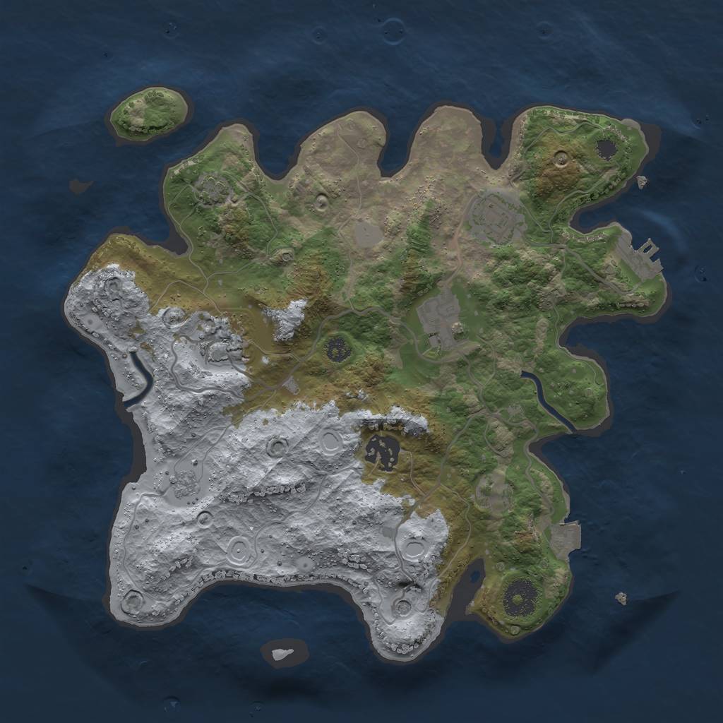 Rust Map: Procedural Map, Size: 3000, Seed: 3195757, 11 Monuments