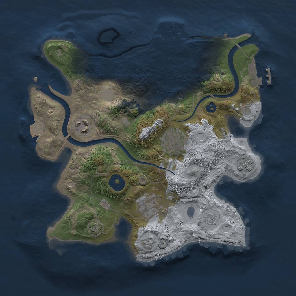 Rust Map: Procedural Map, Size: 2750, Seed: 1241773895, 10 Monuments