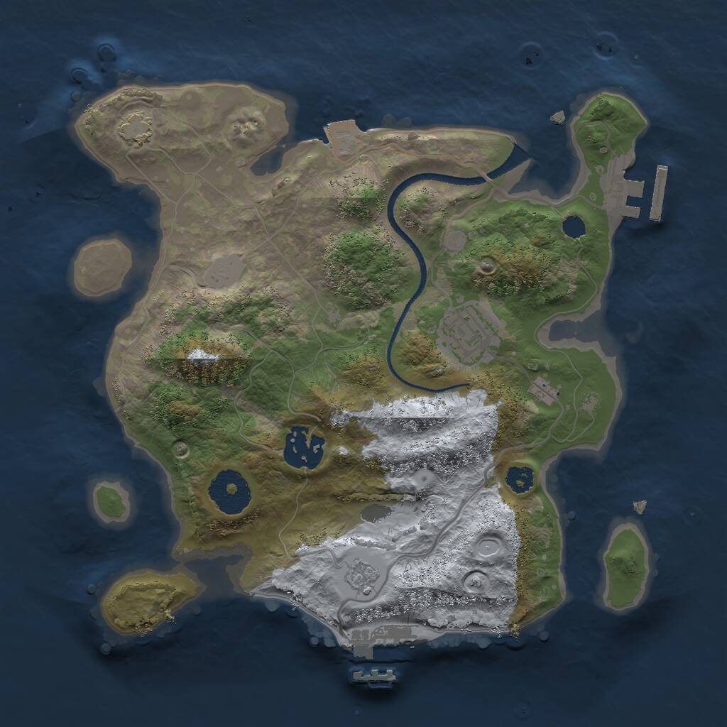 Rust Map: Procedural Map, Size: 2632, Seed: 26548, 7 Monuments