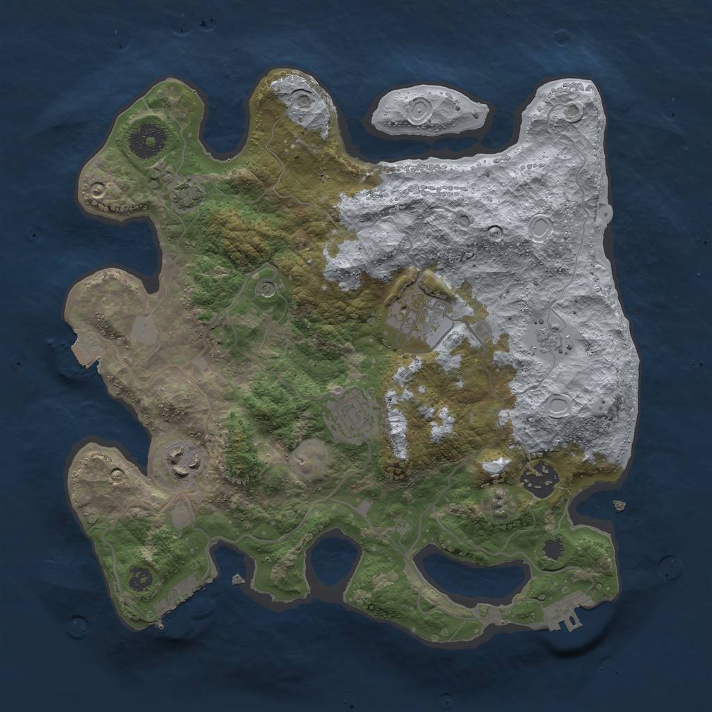 Rust Map: Procedural Map, Size: 3000, Seed: 667568231, 12 Monuments