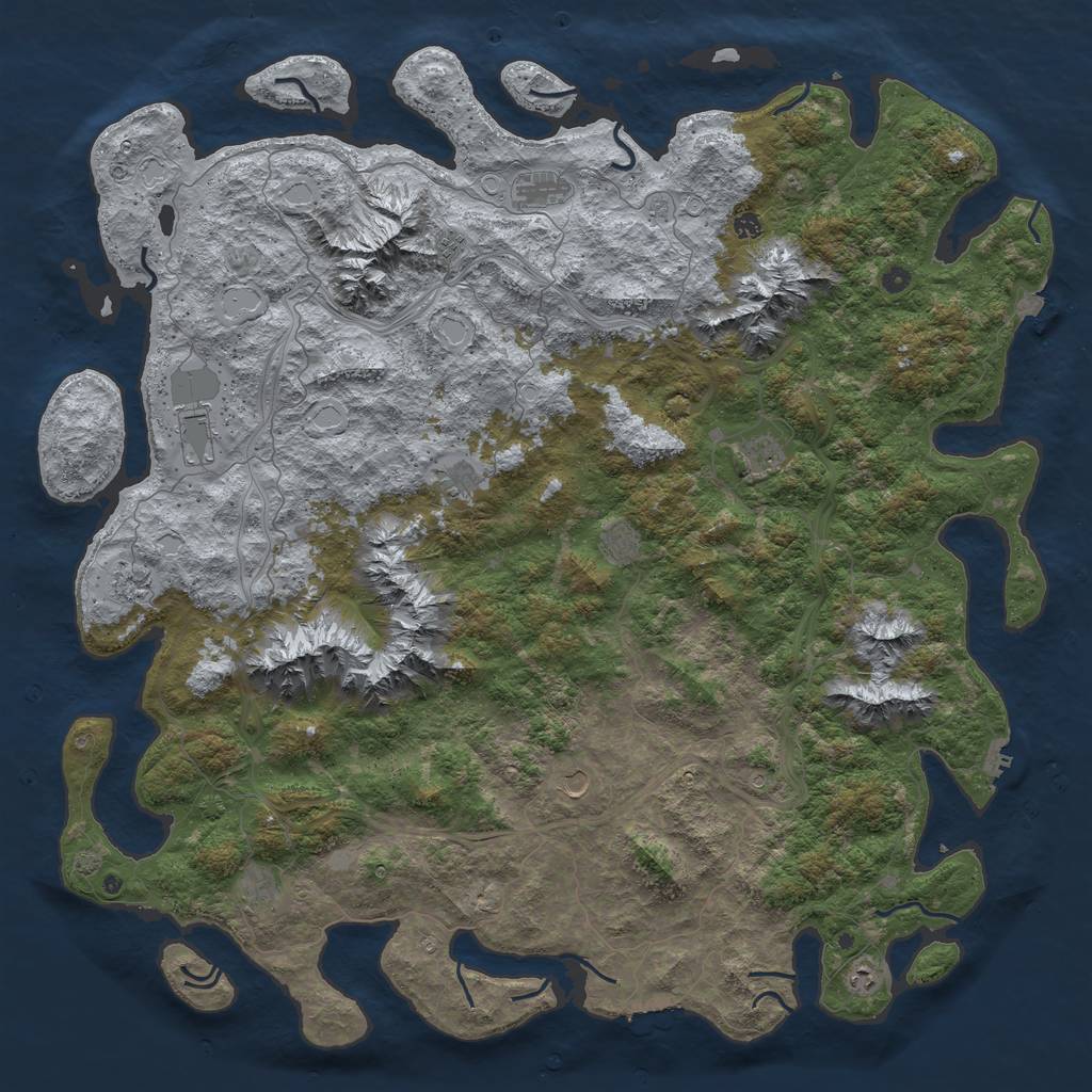 Rust Map: Procedural Map, Size: 6000, Seed: 112044771, 19 Monuments